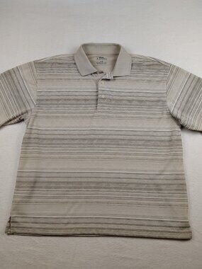 PGA Tour Polo Golf Shirt Gray Striped Mens Large